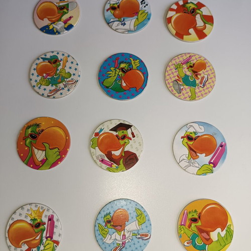 90s Melody Pops Cool Caps (Tazos) Used, Set of 12