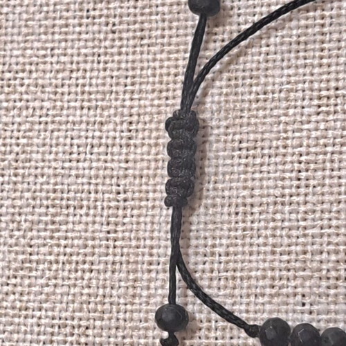Handmade bracelet with silver and black agate, Organic Flow Collection