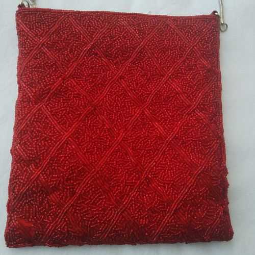 Marella crossbody bag used red glitter with silver strap