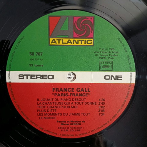 Vinyl records used, pack of 4 French pop artists including Adamo and Jacques Brel