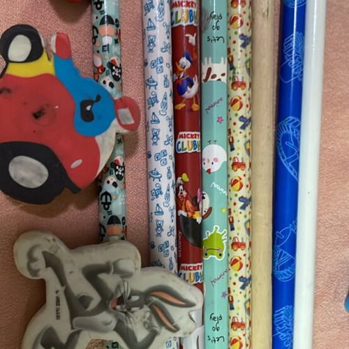 Pencils, erasers, markers, and toy stamps set new
