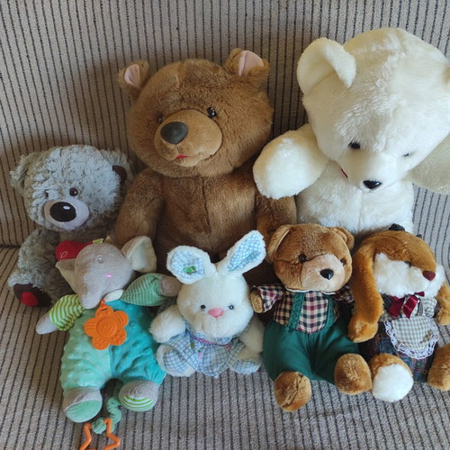 Plush toys teddy bears, musical elephant