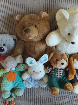 Plush toys teddy bears, musical elephant