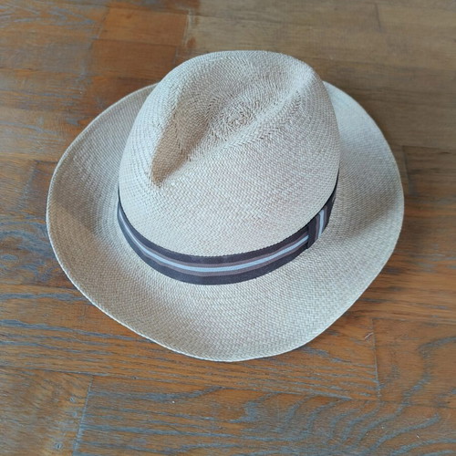 Men's hat, beige and brown, XXL