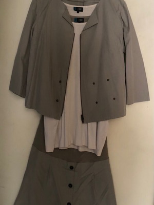Formes Paris khaki maternity set with jacket, tops and skirt