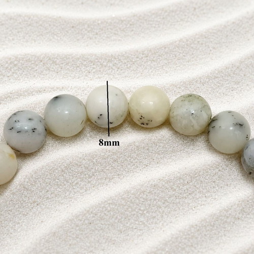 Handmade elastic bracelet with white opal, new