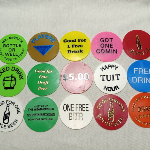 Tokens from New York Bars pack of 15, new