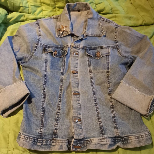 Women Blue Jean Jacket A-Style like new, size L
