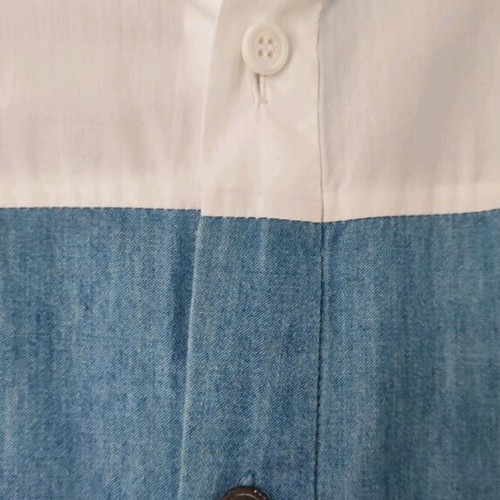 Wooyoungmi Fashion Denim/Poplin Shirt Like New, Slim Fit, Size S