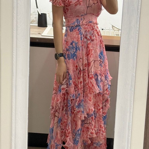 Alice Olivia Galina Maxi silk dress like new