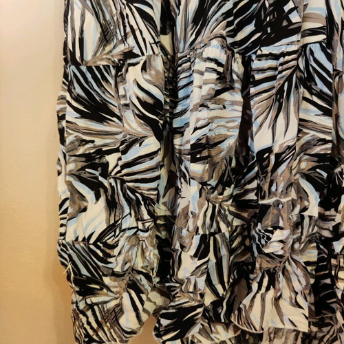 Dress with palm/leaf print straps new, airy, cotton