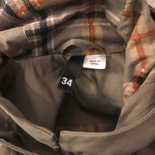 H&M Khaki Short Trench Coat like new, size 34 EU