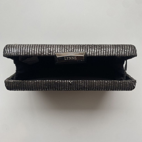 Lynne women's evening clutch bag black metallic like new