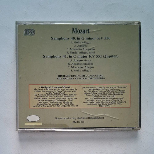 Mozart Symphonies No. 40 and 41 CD, classical