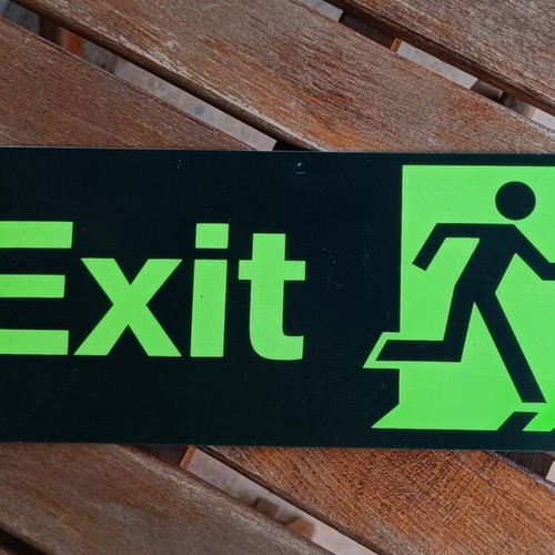 Exit adhesive sign, 34cm x 14cm