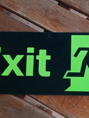 Exit adhesive sign, 34cm x 14cm