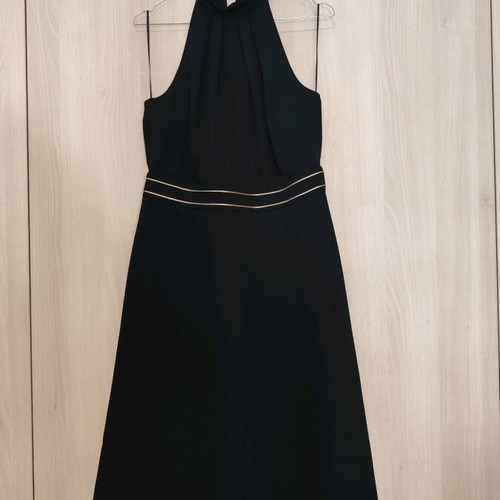 Lynne Halter Neck Dress with Basque and Hidden Pockets, New, Size 42