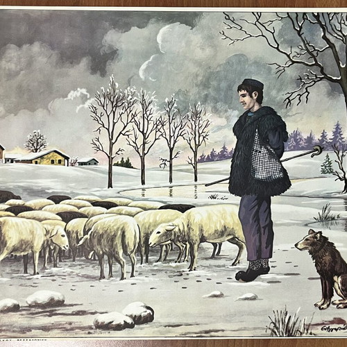 Chromolithograph Rekou used, 32x42 cm
