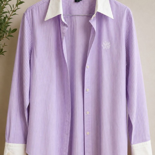 LAUREN Ralph Lauren women's striped shirt XL lilac white