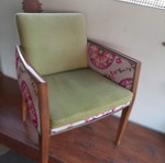 Wooden cafe armchair in three color combinations