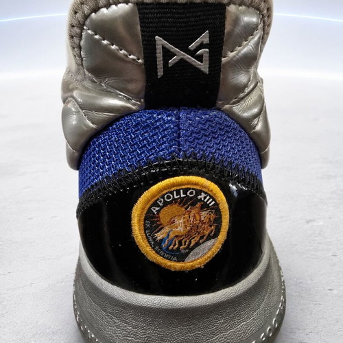 Nike PG 3 NASA Apollo 14 sneakers used, royal blue metallic silver