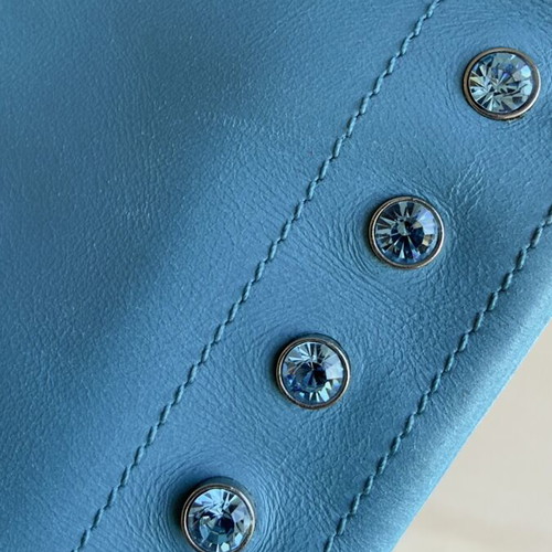 Versace women's summer handbag turquoise with crystals like new