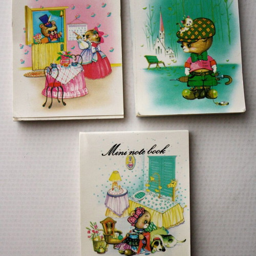 Vintage Don Don & Yuan Yuan memo note books new, pack of 3 from 1980s