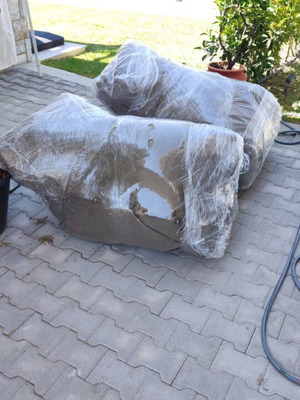 Set of 2 premium outdoor lounge sofas, anthracite