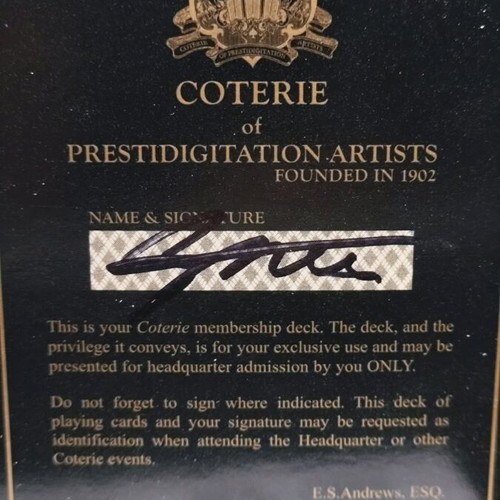 Coterie Bee playing cards like new, collectible special edition