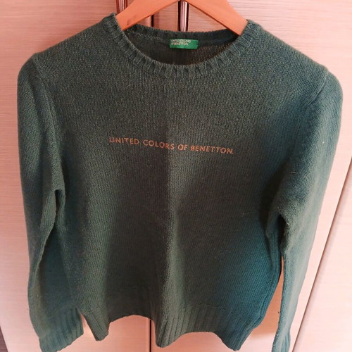 Benetton pullover like new, green, size S