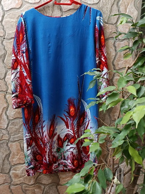 Summer dress like new, size XL, blue and red