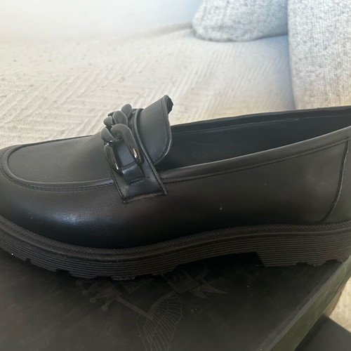 Classic leather moccasins A To Z Greek like new, black, size 39