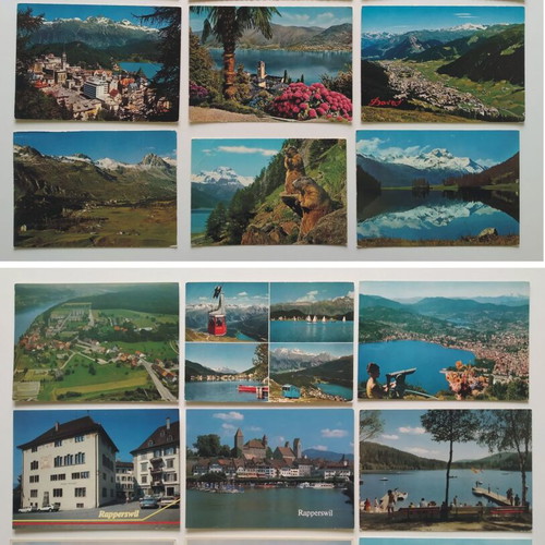 PACKAGE WITH 80 VINTAGE POSTCARDS FROM SWITZERLAND