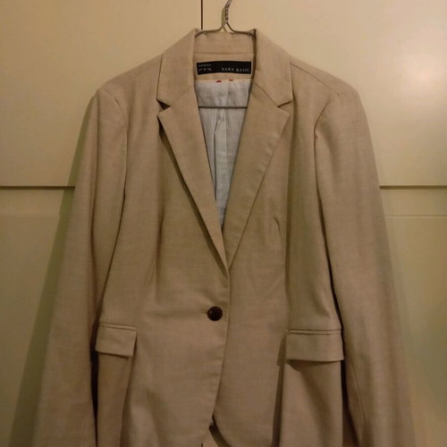 Zara cotton jacket used, beige, size large