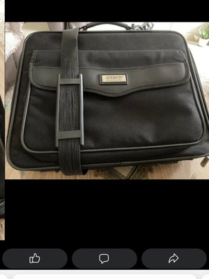 Laptop bag 15” used, black, with shoulder strap and compartments