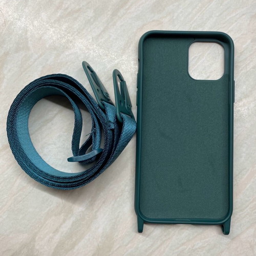 Silicone case with CarryHang Sonique strap for Apple iPhone 11 Pro dark green new