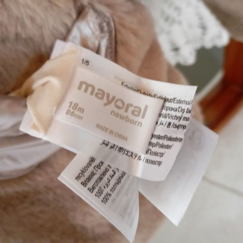 Mayoral baby girl winter jacket with eco fur hood and bear ears, 12-18 months