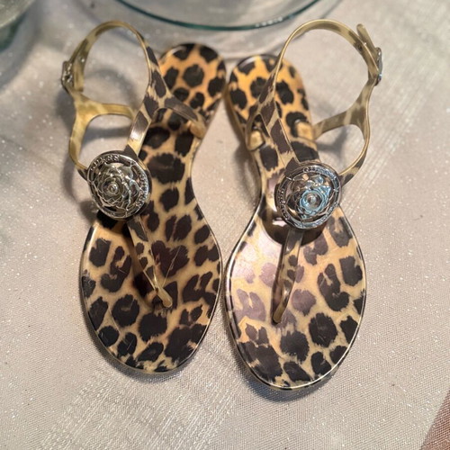 Guess Leopard Sandals with Decorative Detail Size 39 Like New