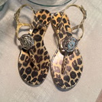 Guess Leopard Sandals with Decorative Detail Size 39 Like New