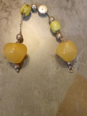Worry beads like new with silver chain and unknown bead material