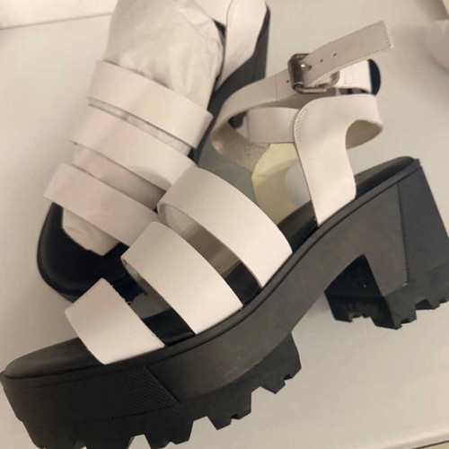 Tommy Jeans platform sandals, black and white