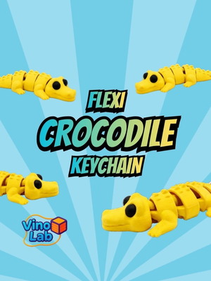 Flexi Crocodile keychain new, handmade crocodile