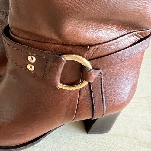 Women's leather boots used, brown, size 38