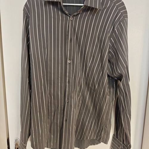 Nara Camicie shirt used, dark gray with white stripe, size L