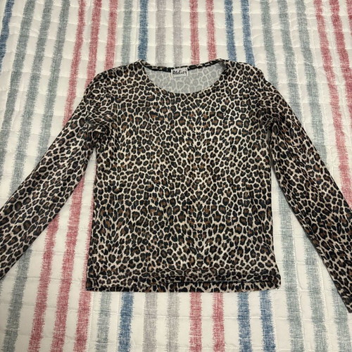 Atelier long-sleeve leopard blouse like new, size S