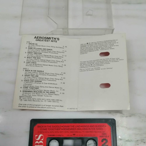 Aerosmith Greatest Hits 1980 cassette tape, rock