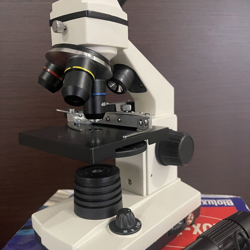 Bresser Biolux AL Microscope new, 20x-1280x, vintage 2004, wooden case