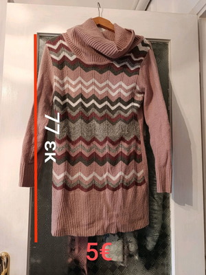 Women's turtleneck blouse used, pink and purple