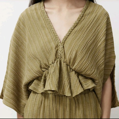Olive green boho blouse like new, size 40