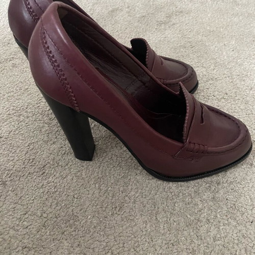 Max & Co Women's Loafers Bordeaux Like New With Heel